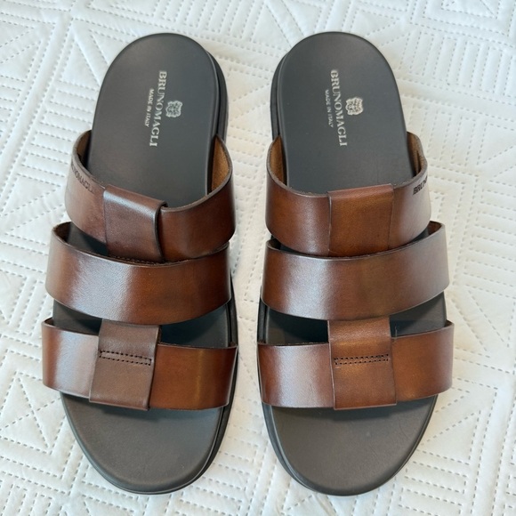 Bruno Magli Men's Brown Leather Sandals Size 10.5 - Picture 6 of 10